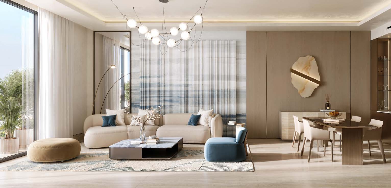 Binghatti Wraith master bedroom suite with designer interiors and panoramic city views